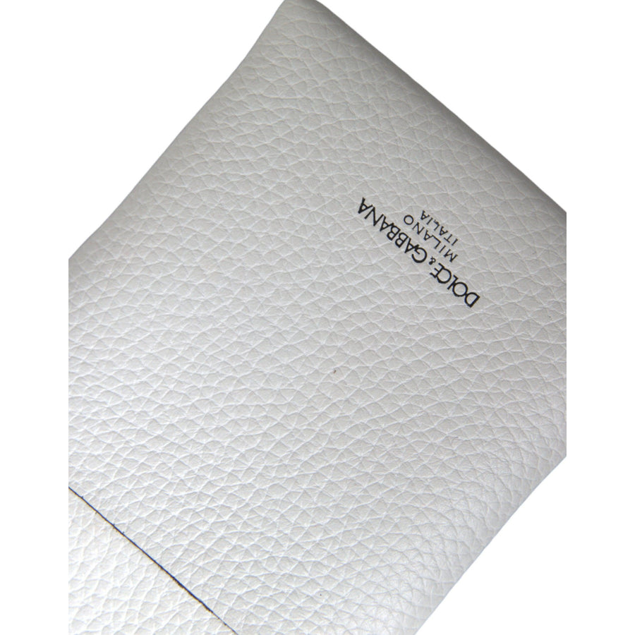 Dolce & Gabbana White Leather Purse Crossbody Sling Phone Bag