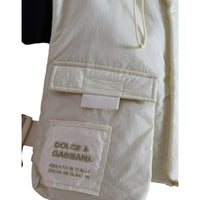 Dolce & Gabbana Yellow Nylon Hooded Sportswear Vest Jacket