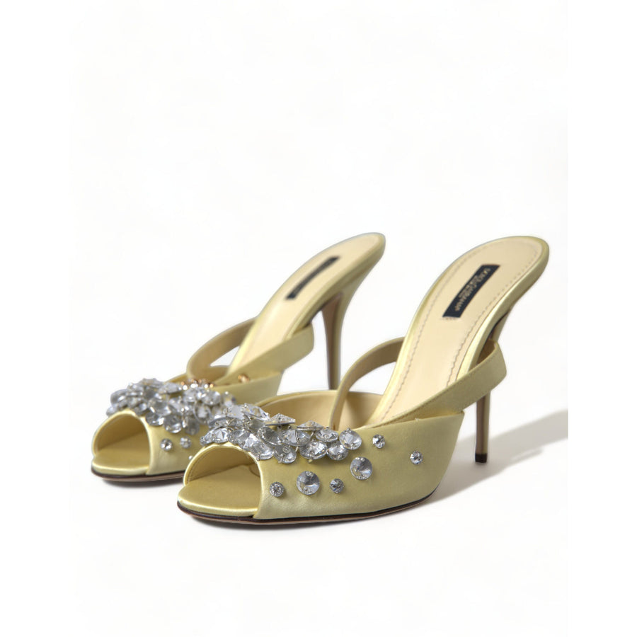 Dolce & Gabbana Crystal Embellished Silk Sandals