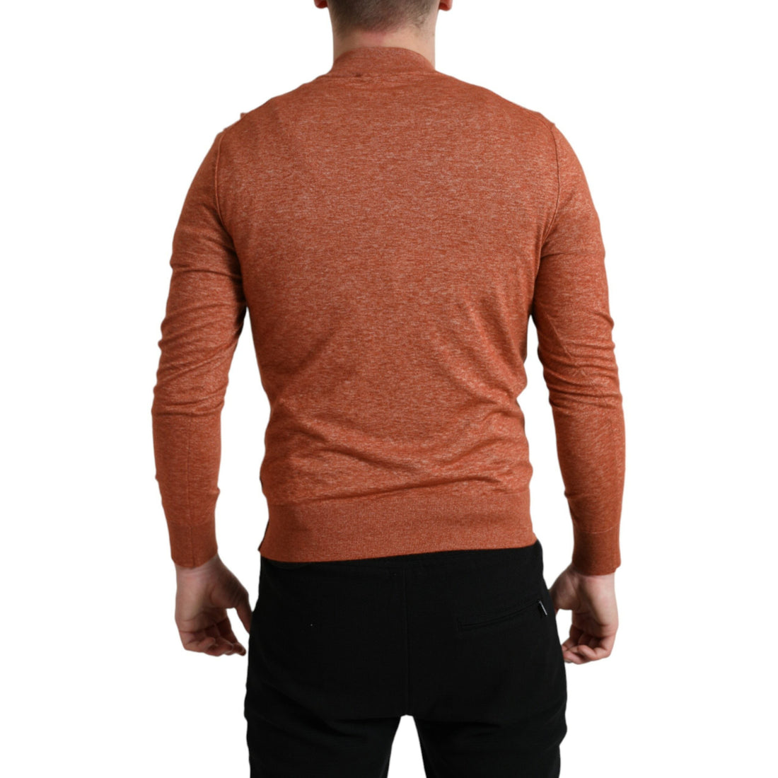 Dolce & Gabbana Orange Cashmere Crew Neck Pullover Sweater