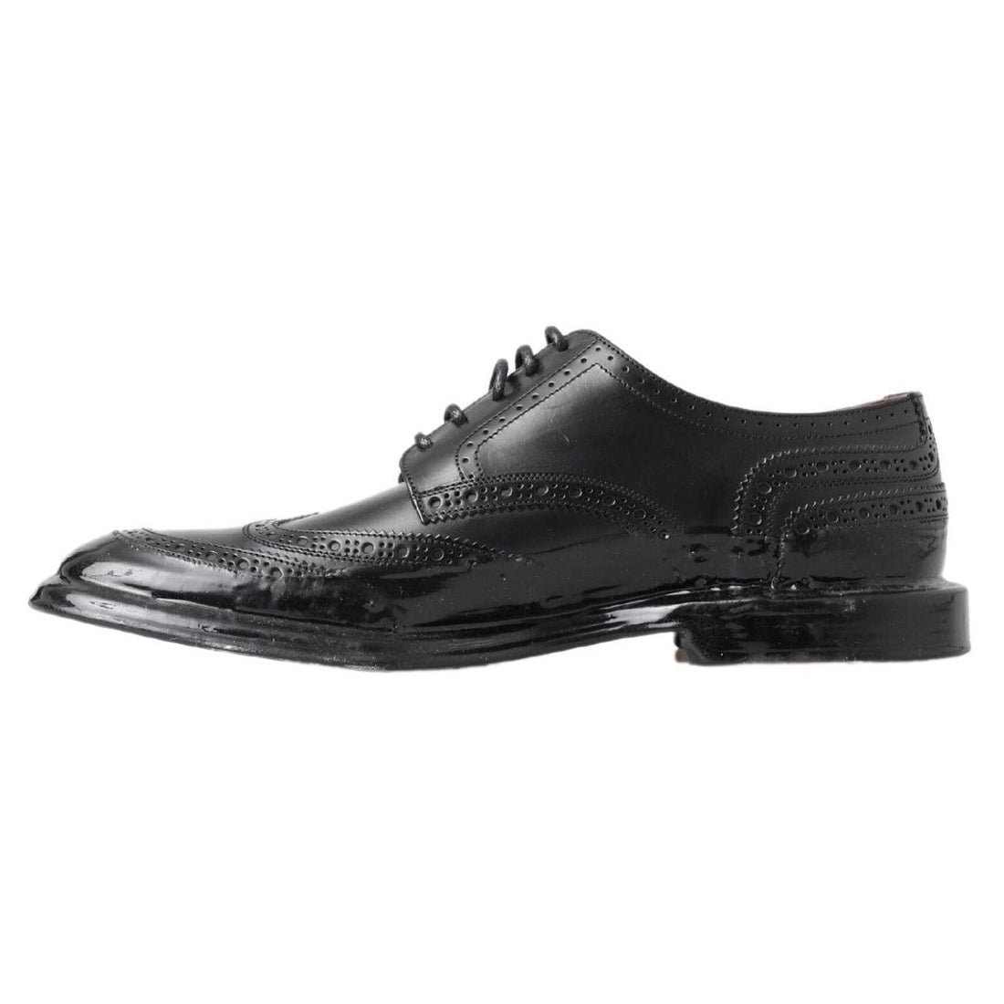 Dolce & Gabbana Elegant Black Leather Derby Shoes