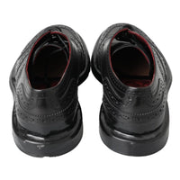 Dolce & Gabbana Black Leather Oxford Wingtip Formal Derby Shoes