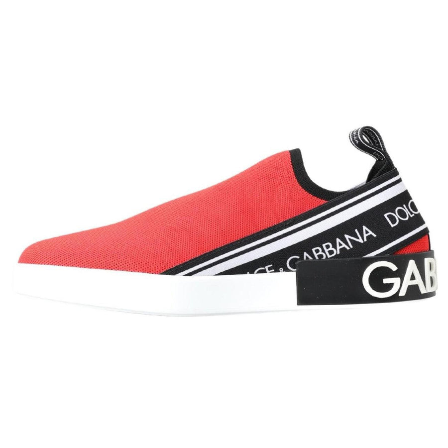 Dolce & Gabbana Red White Flat Sneakers Loafers Shoes