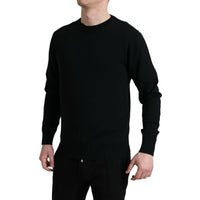 Dolce & Gabbana Black Wool Round Neck Pullover Sweater