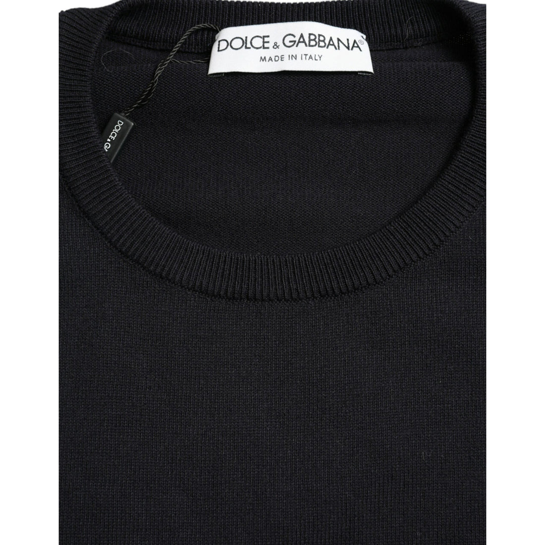Dolce & Gabbana Blue Cotton Round Neck Pullover Sweater