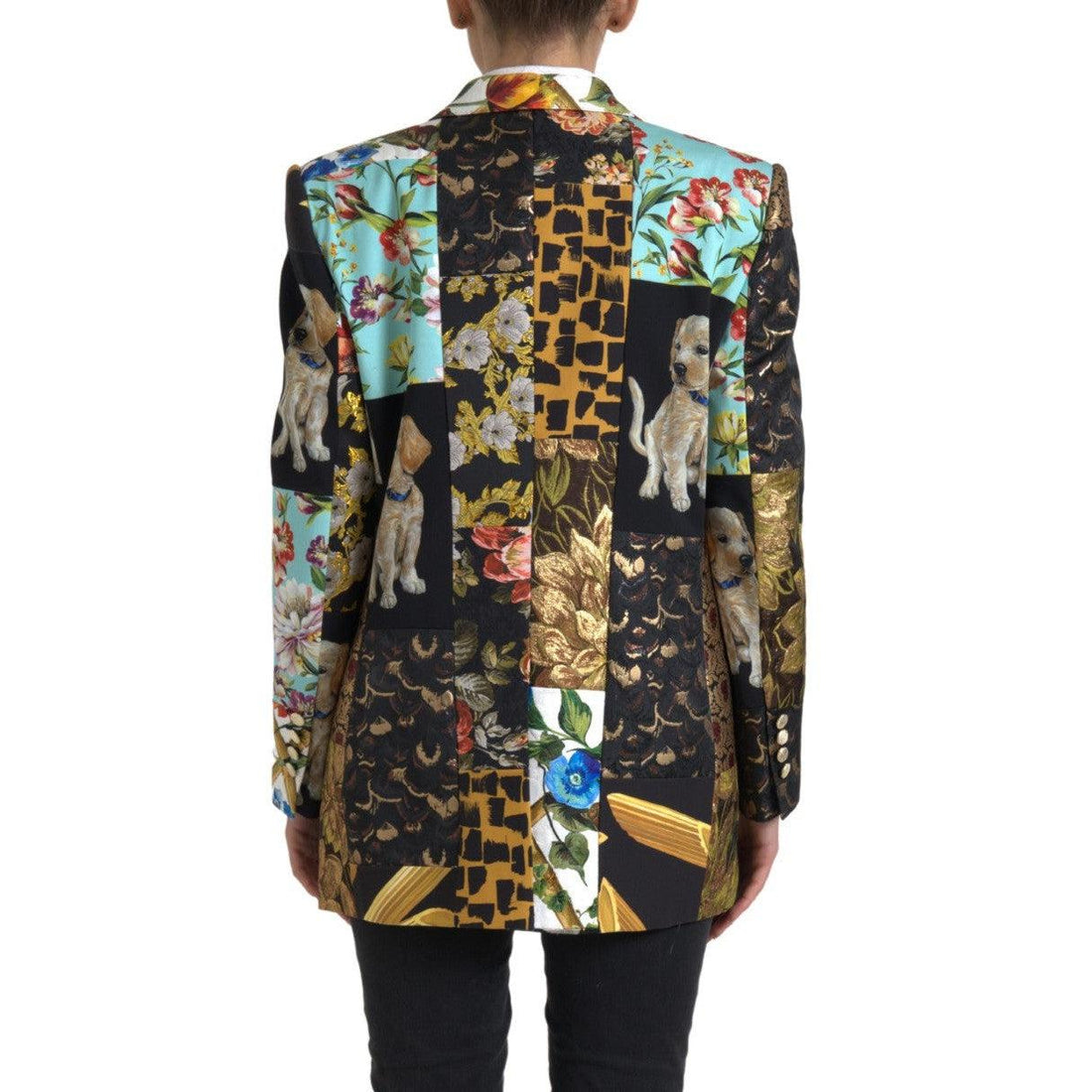 Dolce & Gabbana Multicolor Patchwork Jacquard Coat Blazer