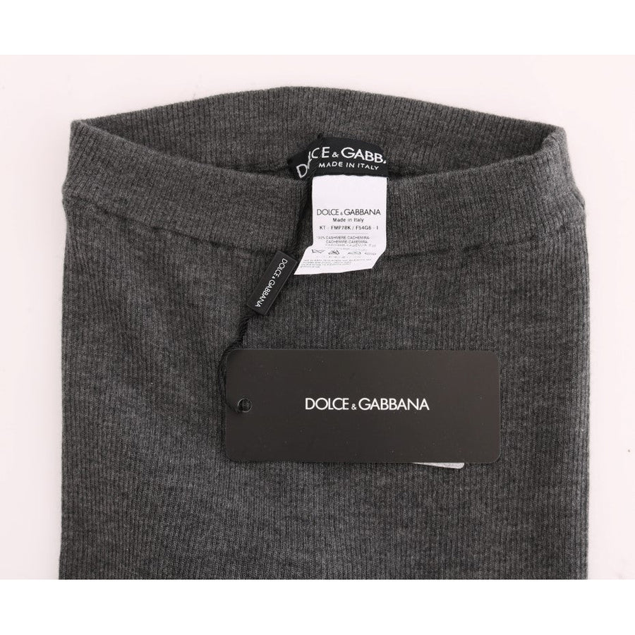Dolce & Gabbana Gray Cashmere Stretch Tights