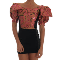 Dolce & Gabbana Ethereal Puff Sleeve Cropped Top