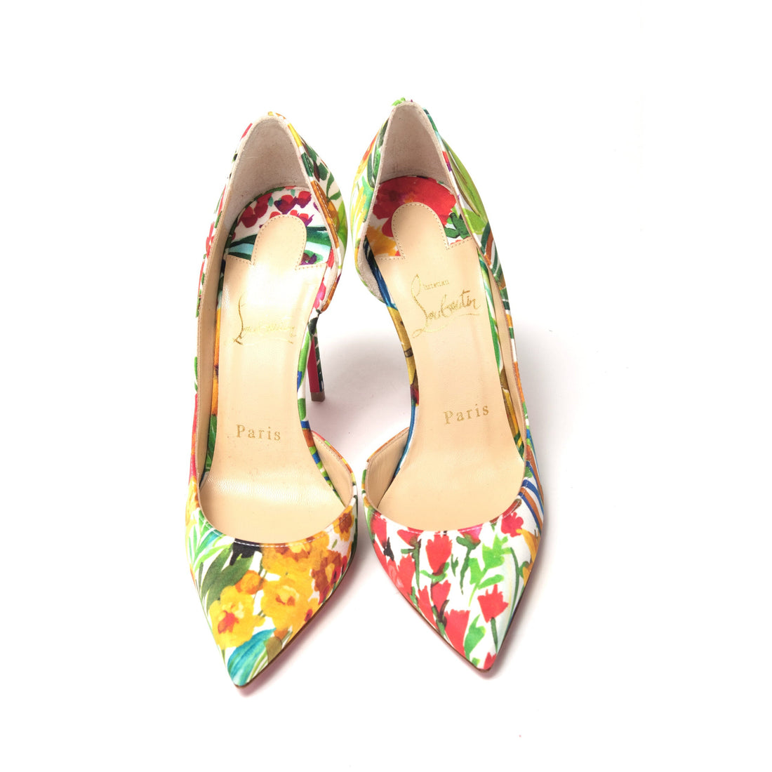 Christian Louboutin Multicolor Flower Printed High Heels Pumps Shoes