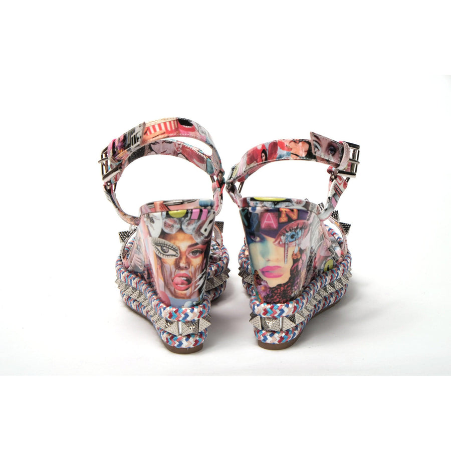 Christian Louboutin Multicolor Pyraclou 110 Patent High Heel Wedge