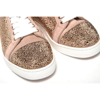 Christian Louboutin Antoinette Rose Gold Embellished Sneakers