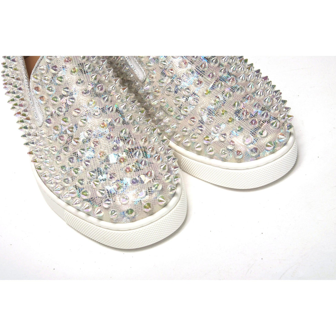 Christian Louboutin White Ab/Clear Ab Roller Boat Woman Flat Sneaker
