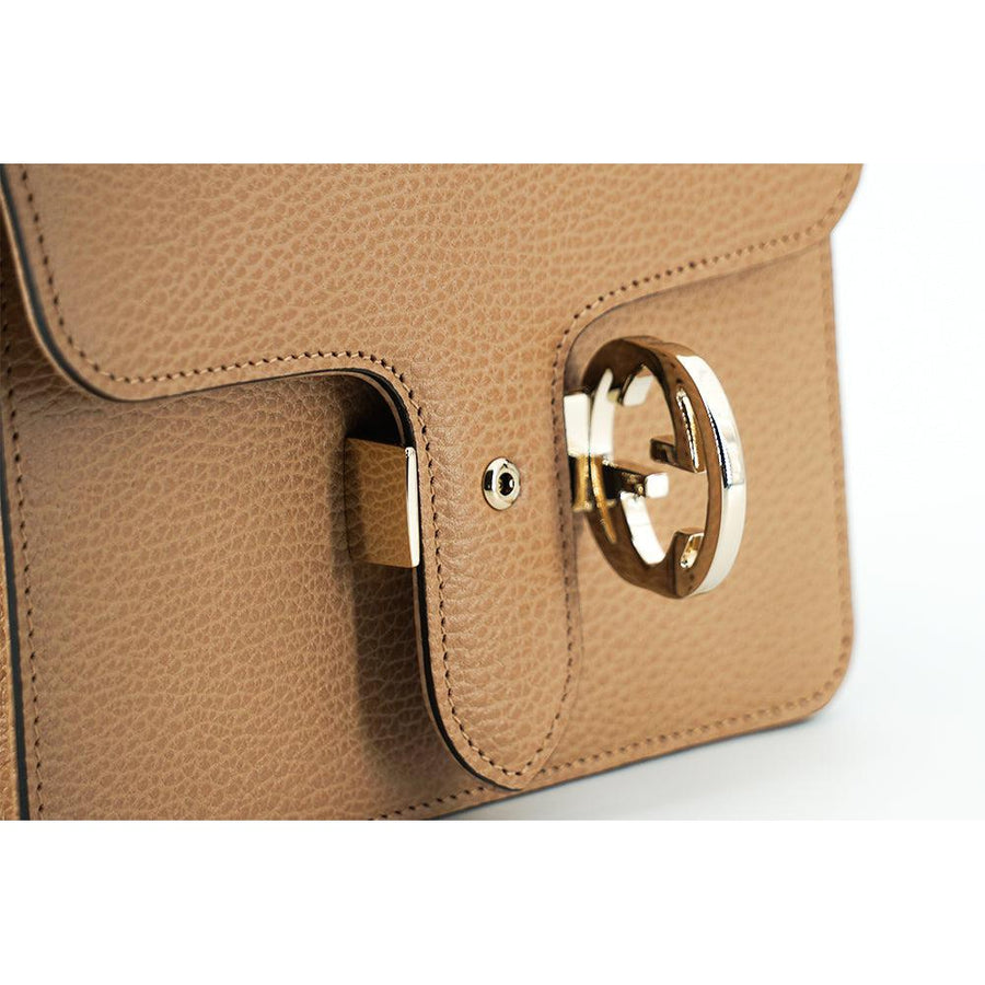 Gucci Beige Calf Leather Dollar Shoulder Bag