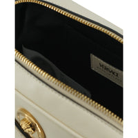 Versace Elegant White Lamb Leather Camera Bag