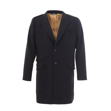 Dolce & Gabbana Elegant Blue Wool Mid-Length Coat