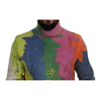 Dolce & Gabbana Multicolor Turtleneck Pullover Mohair Sweater