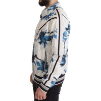 Dolce & Gabbana Multicolor Tree Print Men Full Zip Sweater