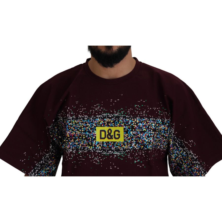 Dolce & Gabbana Bordeaux Cotton DG CHANNEL Top  T-shirt