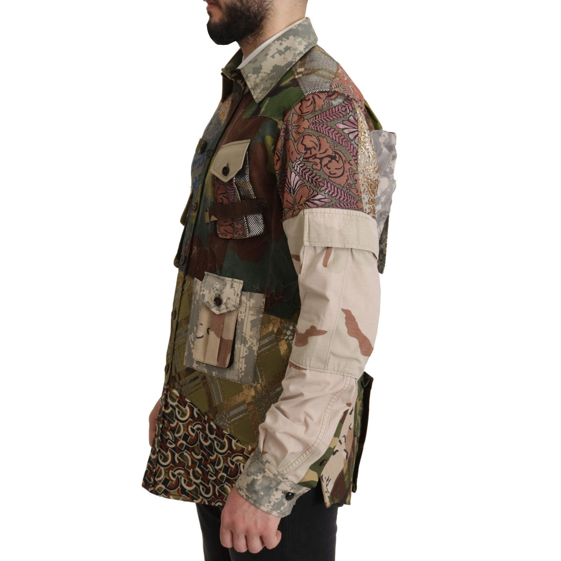 Dolce & Gabbana Patchwork Camouflage Casual Shirt