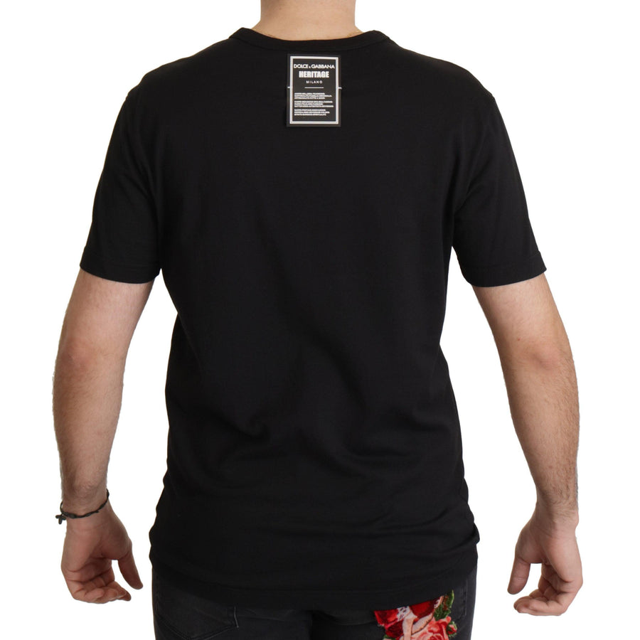 Dolce & Gabbana Black DG Baroque Cotton Crewneck T-shirt