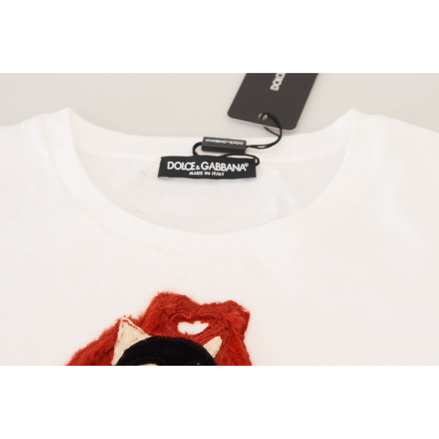 Dolce & Gabbana T-shirt Top White Textured Short Sleeve