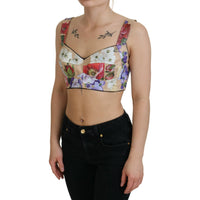 Dolce & Gabbana Multicolor Floral Cropped Bustier Corset Top
