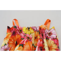 Dolce & Gabbana Blouse Cropped Floral Cotton Tank Top