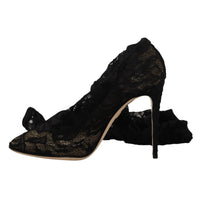 Dolce & Gabbana Black Stretch Socks Taormina Lace Boots