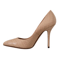 Dolce & Gabbana Beige Leather Bellucci Heels Pumps Shoes