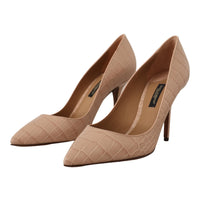 Dolce & Gabbana Beige Nude Leather BELLUCCI Heels Pumps Shoes