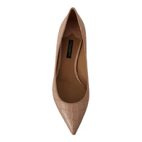 Dolce & Gabbana Beige Leather Kitten Heels Pumps Shoes