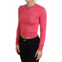 Dolce & Gabbana Elegant Pink Cropped Crewneck Sweater