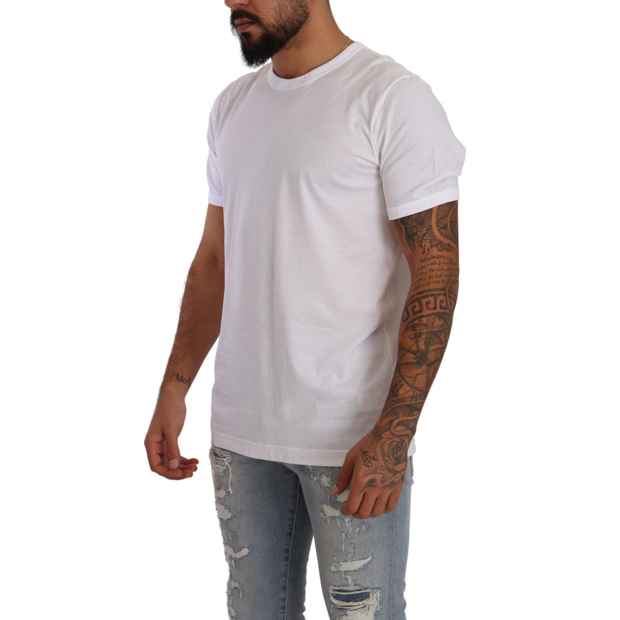 Dolce & Gabbana White Crewneck Short Sleeve Cotton T-shirt