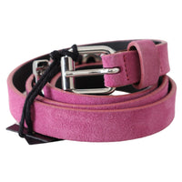 Just Cavalli Pink Silver Chrome Metal Buckle Waist Belt