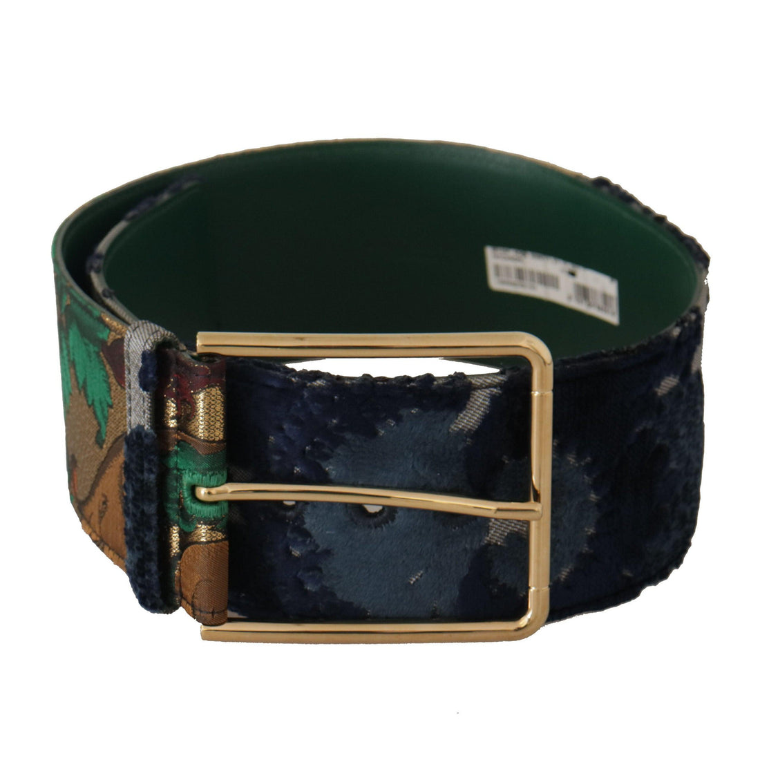 Dolce & Gabbana Elegant Green Leather Belt with Logo Buckle