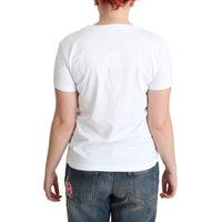 Moschino White Cotton Alphabet Letter Print Tops T-shirt