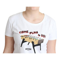 Moschino Chic Cotton Round Neck Tee with Playful Print