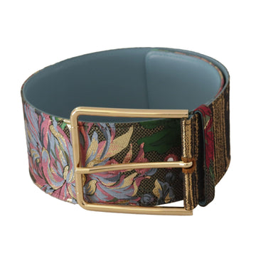 Dolce & Gabbana Multicolor Leather Logo Buckle Belt