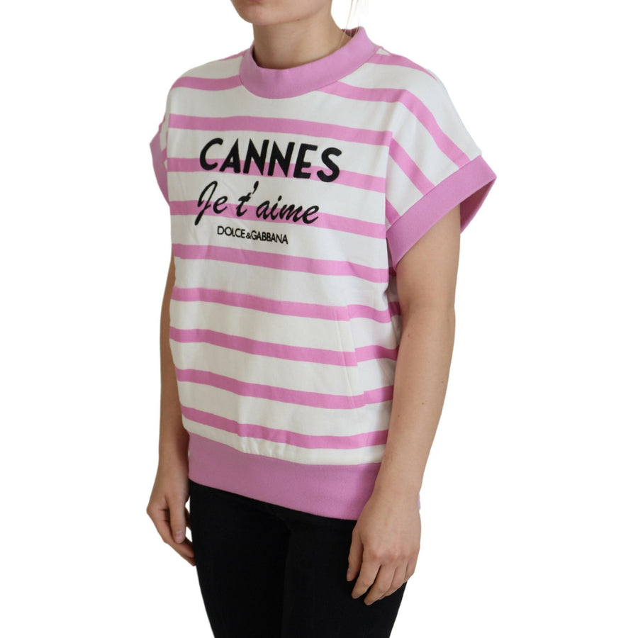 Dolce & Gabbana White Pink CANNES Exclusive T-shirt