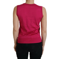 Dolce & Gabbana Chic Pink Silk Sleeveless Tank Top Vest