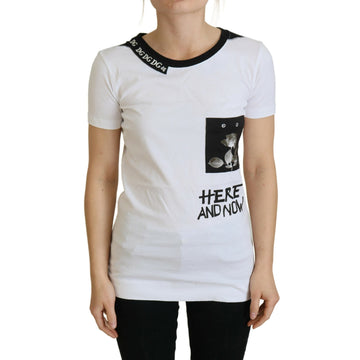Dolce & Gabbana Chic Monochrome 'Here and Now' Cotton Tee
