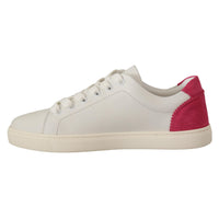 Dolce & Gabbana Elegant White Leather Low-Top Sneakers