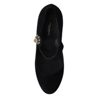 Dolce & Gabbana Elegant Black Suede Mary Janes Pumps