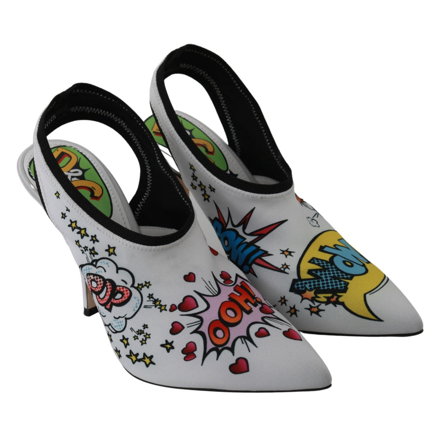 Dolce & Gabbana White WOW Neoprene Stretch Pumps Shoes