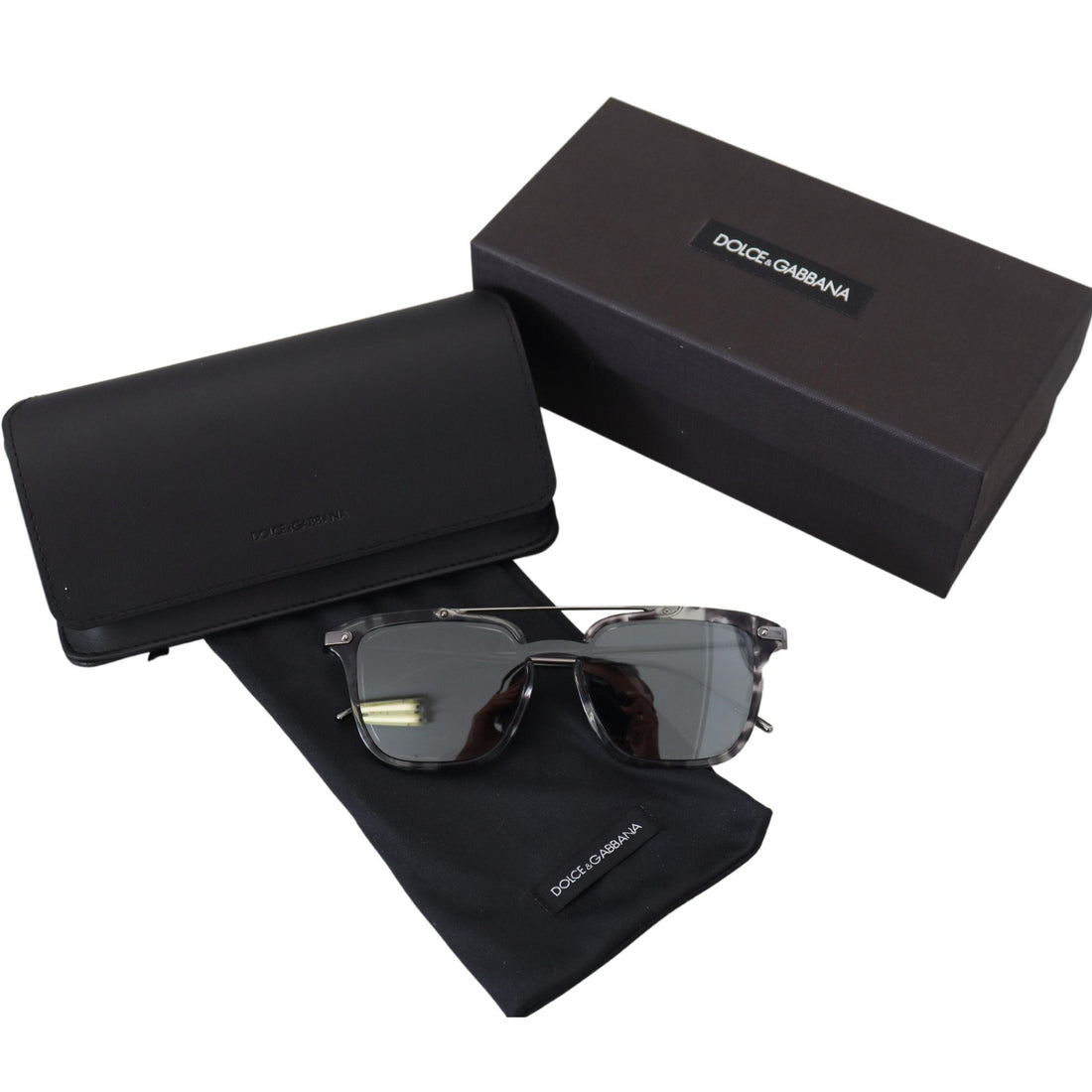 Dolce & Gabbana Stunning Grey Acetate Sunglasses