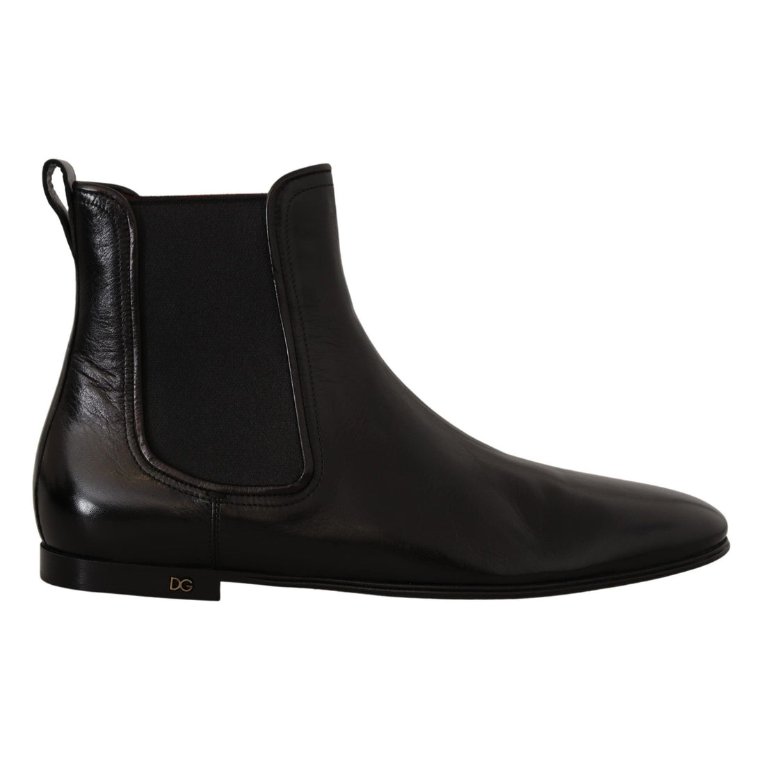 Dolce & Gabbana Black Leather Derby Boots Ankle