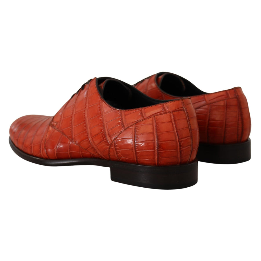 Dolce & Gabbana Orange Exotic Leather Dress Derby Shoes