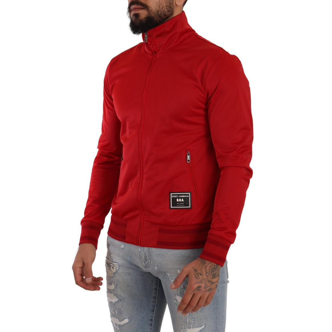 Dolce & Gabbana Stunning Zip Sweater Cardigan in Red