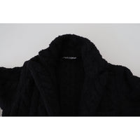 Dolce & Gabbana Elegant Black Wool-Cashmere Blend Cardigan