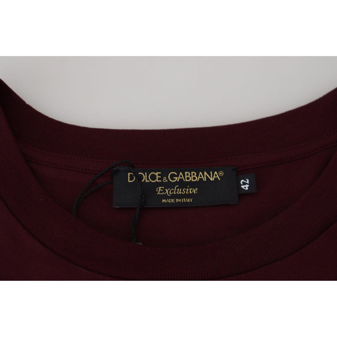 Dolce & Gabbana Maroon Printed Short Sleeves Men T-shirt